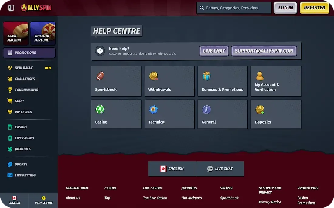Allyspin Support